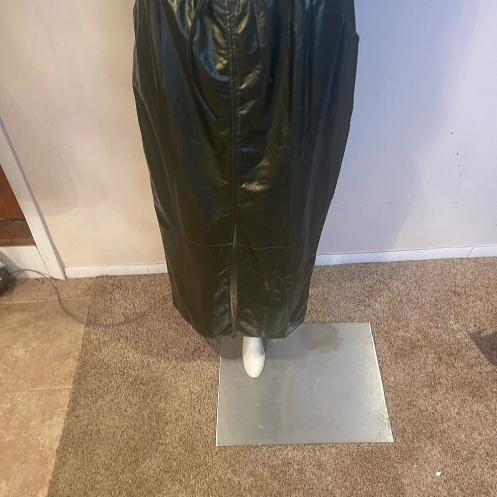 Black Faux Leather Maxi Skirt